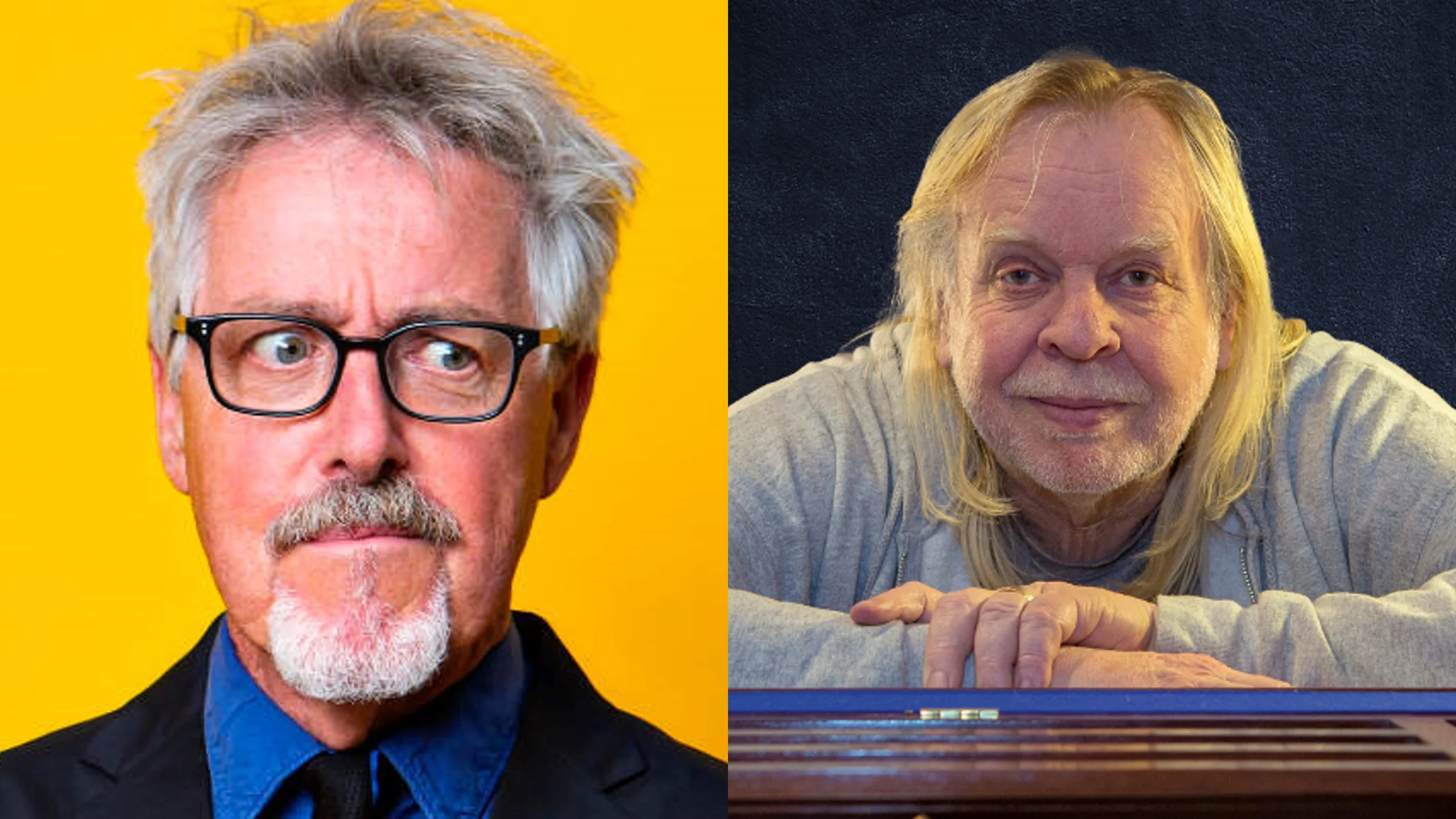 Coloured photographs of Rick and Griff